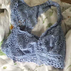 Aerie black light blue lace racer back bralette